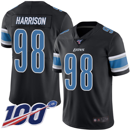 Detroit Lions Limited Black Men Damon Harrison Jersey NFL Football #98 100th Season Rush Vapor Untouchable